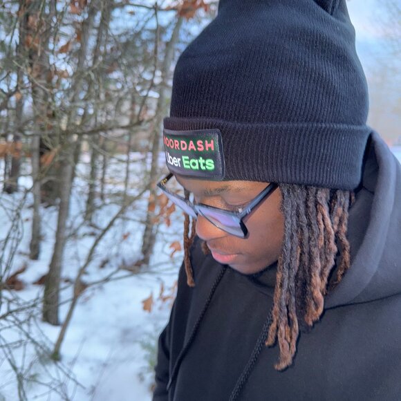 Reflective DoorDash / UberEats Sweatshirt Hoodie - Delivery Driver Dash Uber - Picture 12 of 13